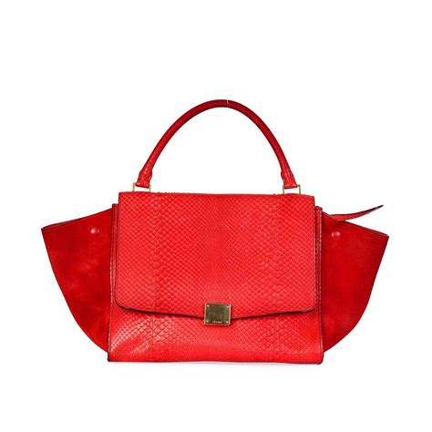 celine trapeze python red|Celine Trapeze Bag Python Medium Red 1097631 .